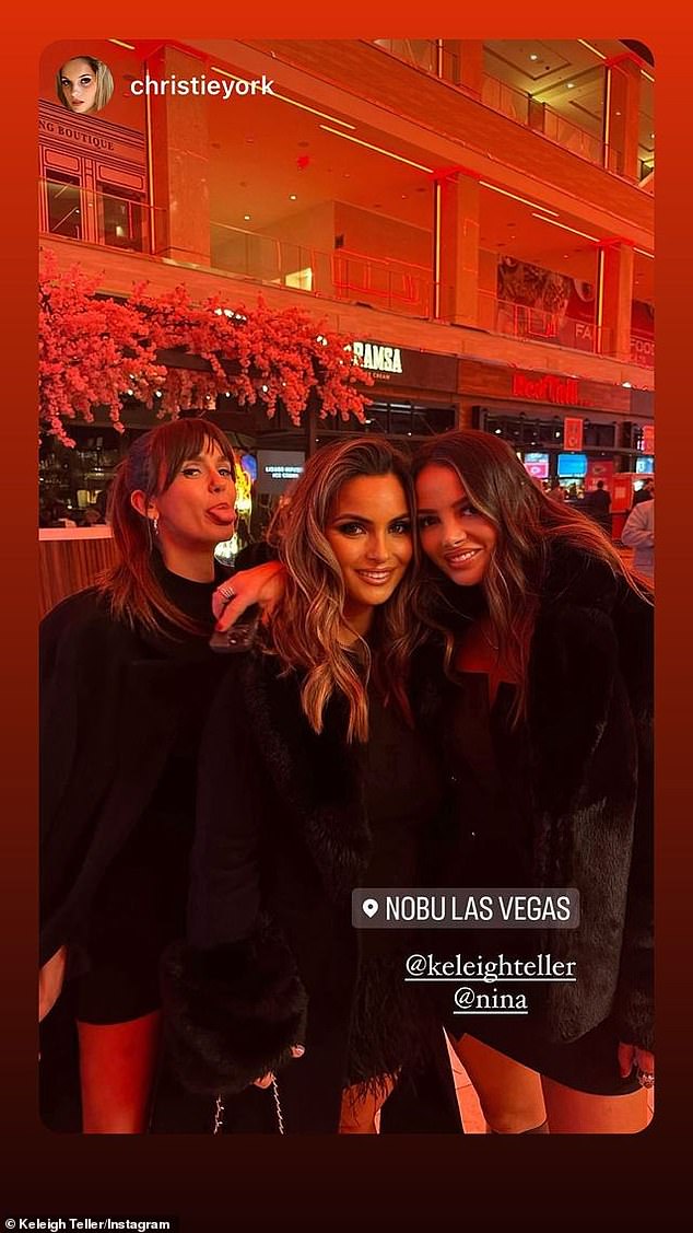 Keleigh also shared a photo while posing with Nina Dobrev while dining at Nobu.