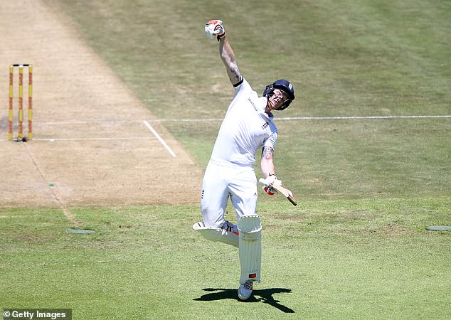 Stokes celebrates his double century against South Africa in Cape Town in 2016