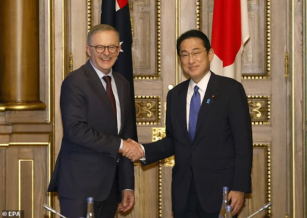 Prime Minister Anthony Albanese met his Japanese counterpart Fumio Kishida (pictured) on Tuesday and discussed defence, strategic relations and energy prospects.