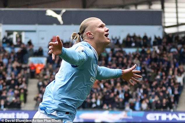 Erling Haaland scored his first goals since returning from injury in City's win over Everton