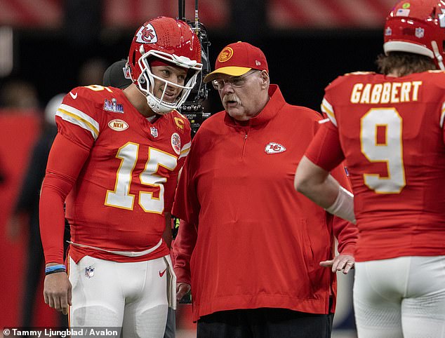 Reid is now a three-time Super Bowl champion with Patrick Mahomes as his starting quarterback at KC.