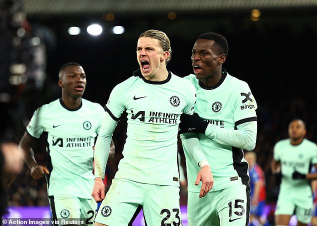 Conor Gallagher scored twice as Chelsea fought back to beat Crystal Palace.