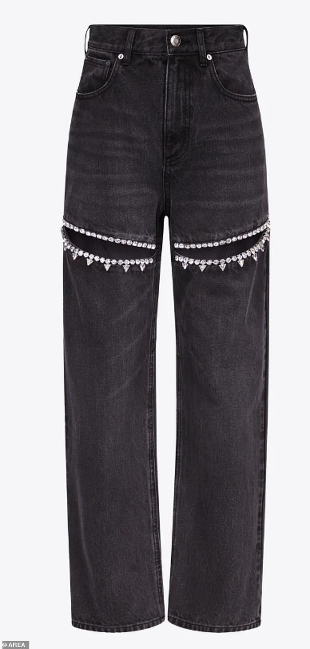 While the nearly $700 Crystal Slit Jean is already sold out, the brand is known for making cutting-edge denim with cutouts and crystals.