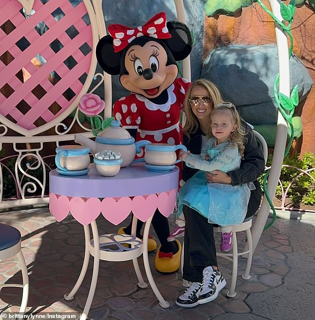 Brittany shared a photo with her daughter Sterling and Minnie Mouse earlier in the day.