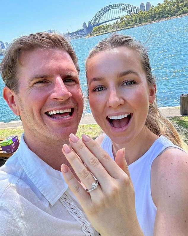 Sam and Rebecca, who share 15-month-old daughter Margot, announced their engagement in December (both pictured)