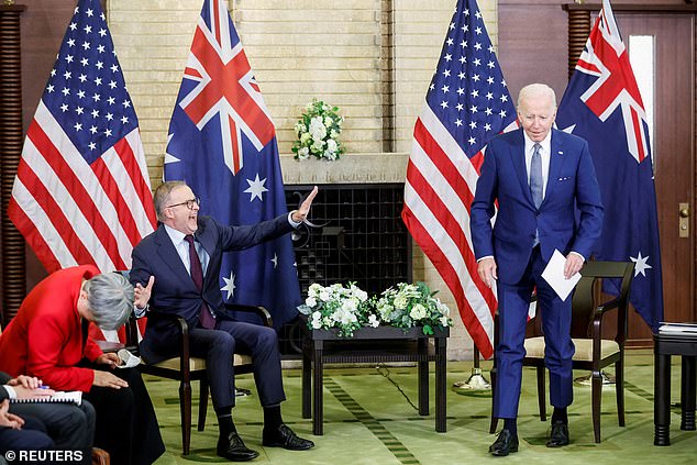 On Tuesday, US President Joe Biden (R) said the US would intervene militarily if China invaded the island, while Albanese (L) reiterated the importance of Australia's alliance with the US.