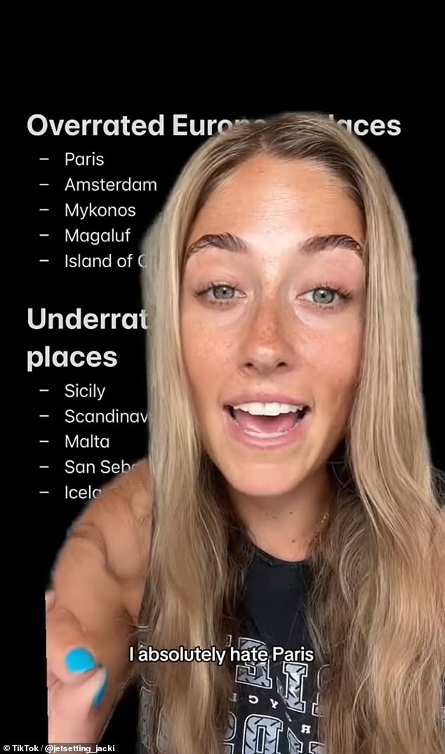 Jacki, who posts under the name @jetsetting_jacki, regularly makes videos for her 23,000 followers, featuring travel tips for different places.