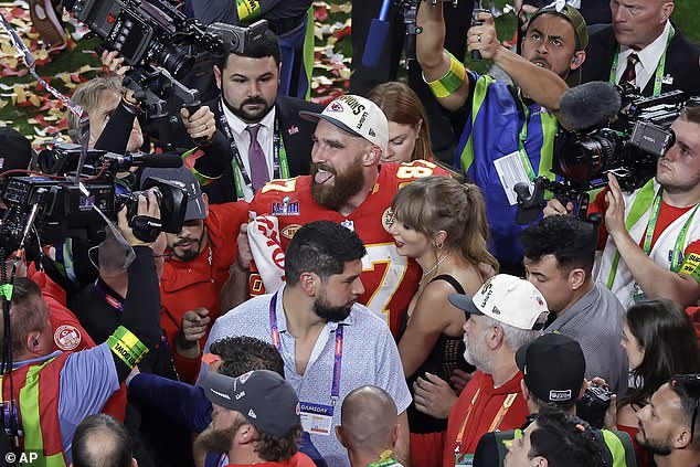 Kelce's celebrations with Swift went viral around the world after Chiefs win in Las Vegas