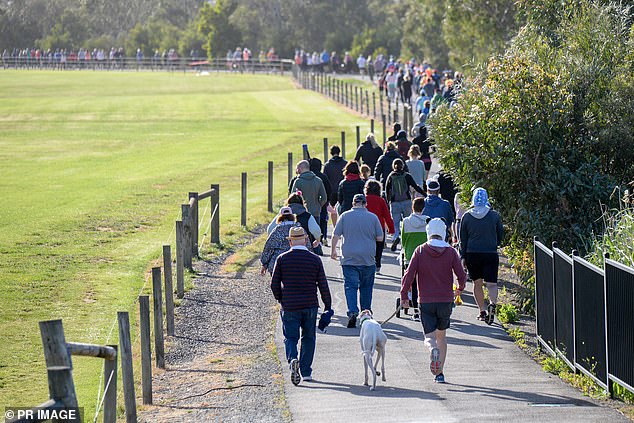 Community runs, which originated in London in 2004, are now held in 22 countries (pictured, a Parkrun event in Mt Barker, South Australia).