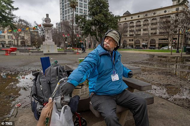 Sacramento officials removed a half-dozen homeless tents from Cesar Chavez Plaza so they could shoot last Thursday.  Filming was not scheduled until Sunday.