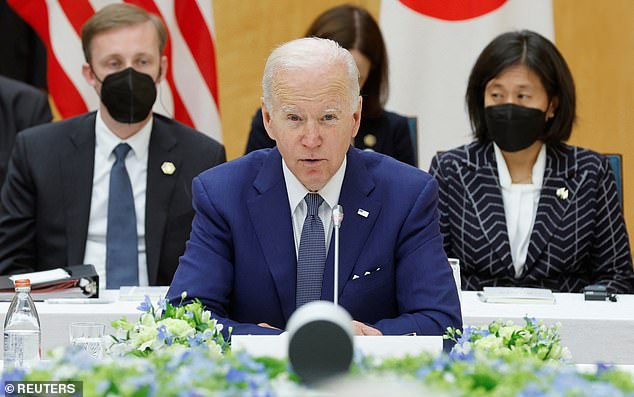 US President Joe Biden meets with Quad Summit leaders Japanese Prime Minister Fumio Kishida, Indian Prime Minister Narendra Modi and Australian Prime Minister Anthony Albanese.