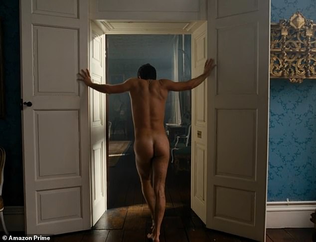 Barry Keoghan (playing Oliver Quick) strips naked for his final scene in Saltburn: a ball in a sprawling mansion.