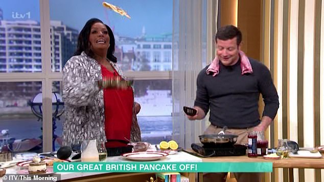 While on This Morning, Alison Hammond handled pancake flipping like a pro, but Dermot O'Leary struggled a bit.