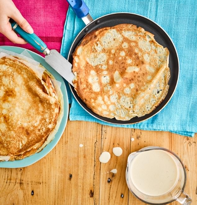 For light, tender pancakes, beat the batter with a fork and let it rest. This will allow air to enter the gluten in the flower but allow the proteins to relax (stock image)