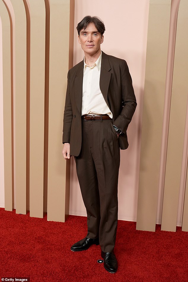 Straying away from his typically confident but stylish wardrobe (pictured at the Oscar nominees luncheon), Cillian modeled a series of daring looks.