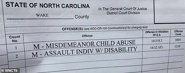 Holland is charged with misdemeanor child abuse and assault on a person with a disability.