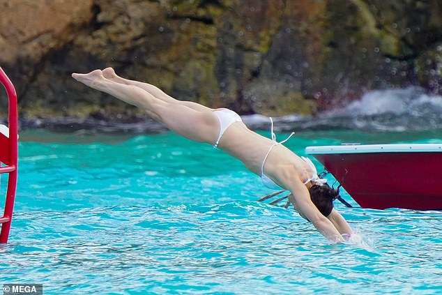 Pippa Middleton returned to the water to take a solo dip without having to watch her children