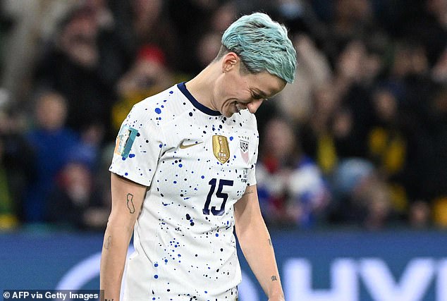 Rapinoe laughed to herself after missing a crucial penalty for the United States last year.