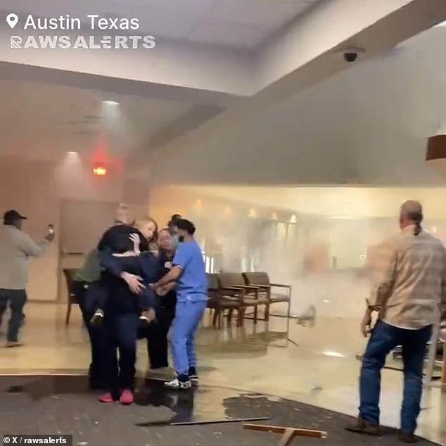 Video of the incident showed several waiting room chairs in the emergency room destroyed before the car became trapped inside a hallway near a reception desk.