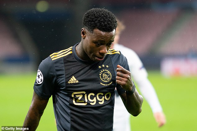 Quincy Promes, seen playing for Ajax in 2020, was also sentenced to 18 months in prison for stabbing his cousin in June.