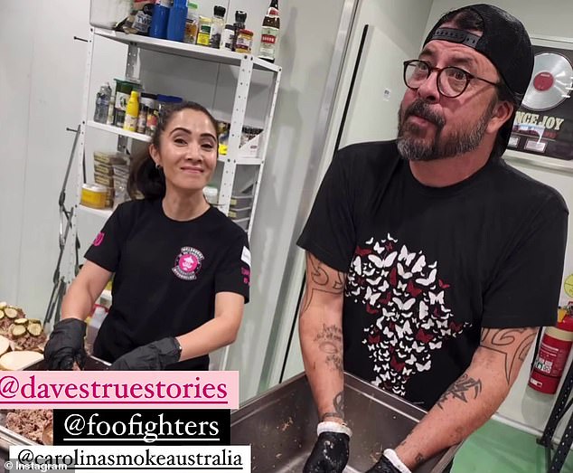 Dave takes time off from his band's Australian tour to help out at a Melbourne street kitchen