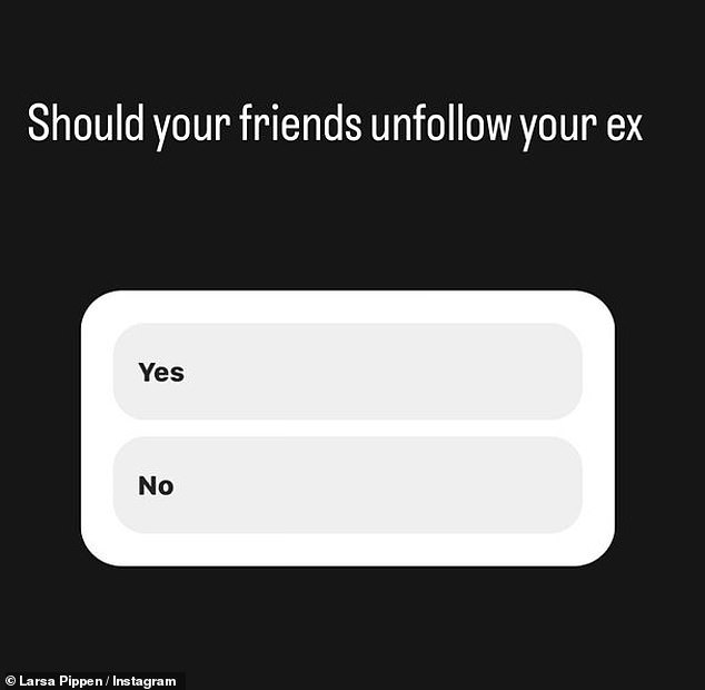 The Real Housewives of Miami personality took to the Instagram Stories platform with a reference to an ex-partner with a poll that said, 'Should your friends unfollow your ex?'