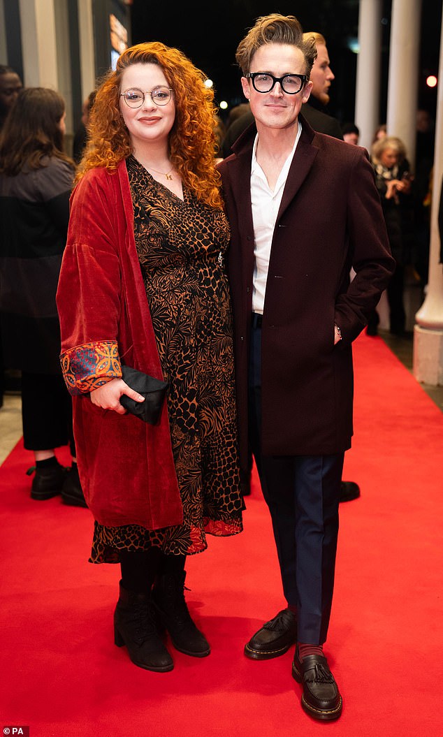 Carrie Hope Fletcher (pictured left) and Tom Fletcher attend the press night presentation at the Old Vic Theater