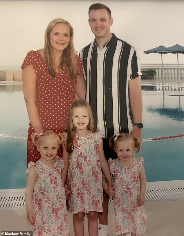 Lewis and Charlotte Maskew, from Burntwood, Staffordshire, were holidaying at the hotel the same month as Jessica and Sam. The Maskew family (pictured) stayed at the resort from May 10-24.