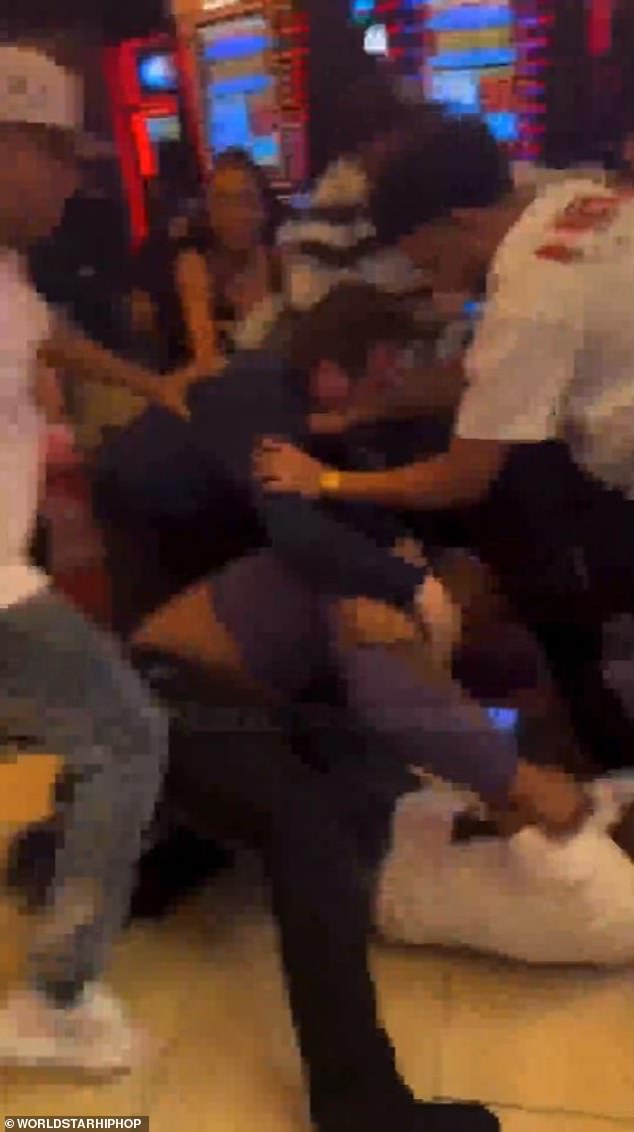 At this point, some officers can be seen trying to break up the fights in the video as the crowd tries to separate people.