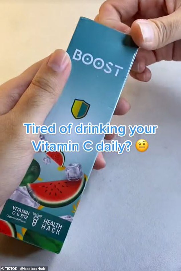 A supplement influencer named Jessica Dela Cruz shared a TikTok in 2022 promoting Boost's vitamin C and B12 vaporizers.