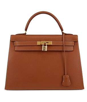 The Hermes Kelly Sellier bag is also available in tan.