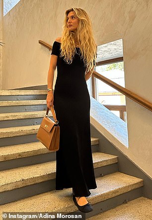Adiina Morosan shows how the M&S bag perfectly complements a black dress
