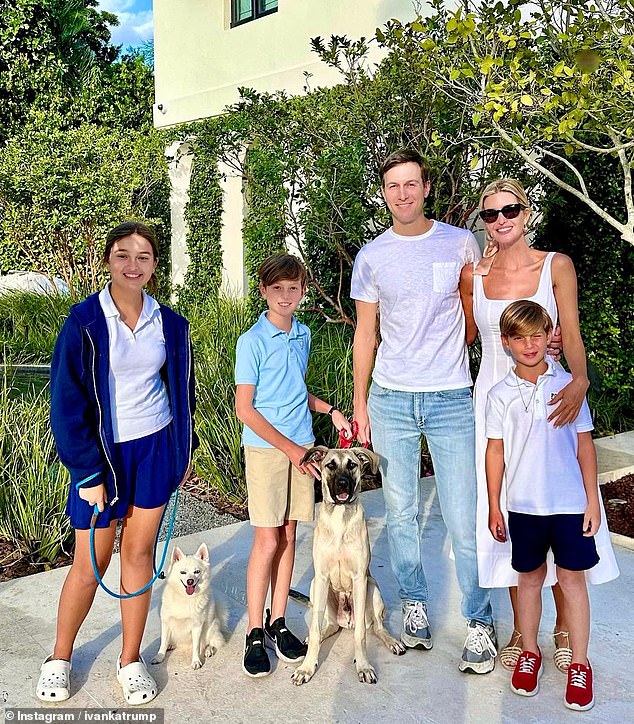 The former White House adviser moved to Miami in January 2021 with her husband, Jared, and their three children, Arabella, 12, Joseph, 10, and Theodore, seven, after her father left office. .