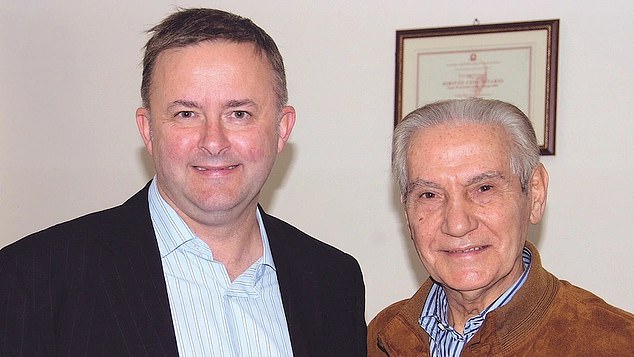 Albanese with his father, Carlo Albanese (left), in Barletta, Italy, in 2009