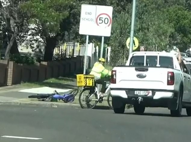 An object was thrown at a bicycle delivery driver in Sydney's eastern suburbs.