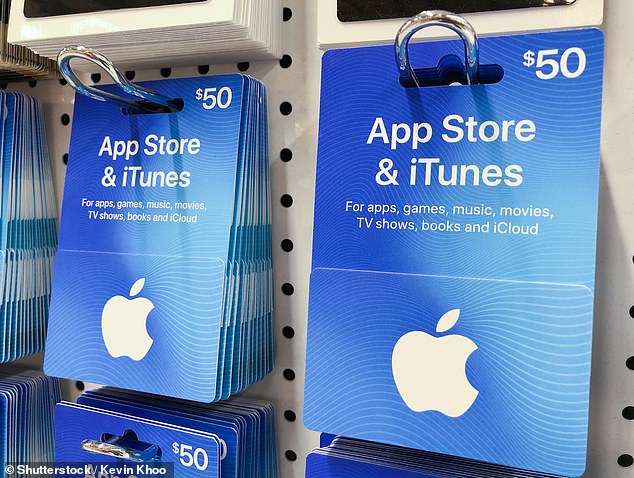 Heartsch would buy up to $10,000 in Apple gift cards at stores in his local area in one day (file image)