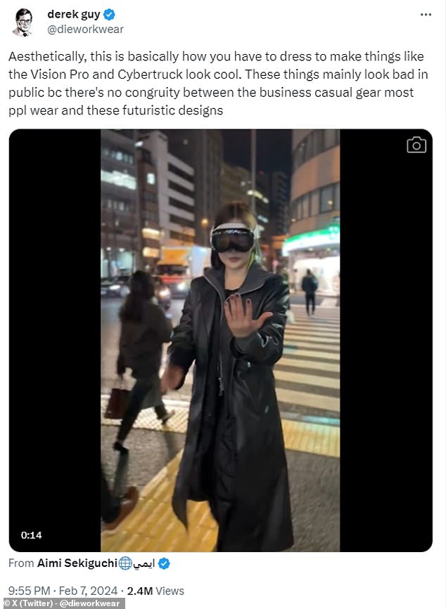 Sincere efforts are being made to integrate Vision Pro into daily life, not only functionally but also in terms of clothing, with some suggesting that only a mid-2000s cyberpunk or 'Matrix'-inspired aesthetic will fit the bill. .