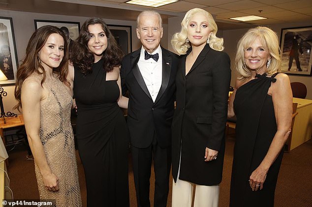 In 2020, he leveled up again, and since then it's been a party of private jets, Delaware Beach cheers, Ralph Lauren, and Reem Acra ad infinitum. And we must not forget Vogue. (Pictured: with Lady Gaga).
