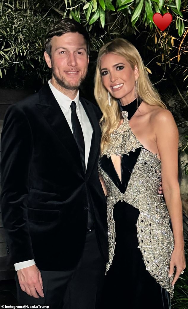 Ivanka also shared photos of her with Jared on her Instagram Stories in honor of February 14, starting with a photo of them at Jeff Bezos' 60th birthday party last month.