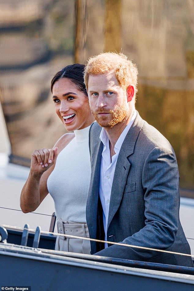 Prince Harry and Meghan after a boat trip during the Invictus Games Dusseldorf 2023