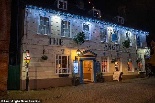 He enjoyed three meals and 26 pints during a three-night stay at the Angel Hotel in Halesworth, Suffolk.