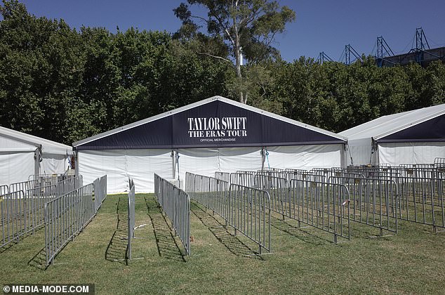 Taylor Swift The Eras Tour was printed on top of the gazebos.