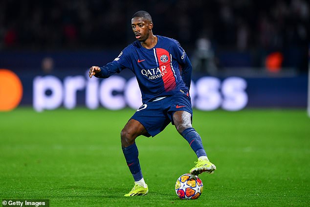 Ousmane Dembélé struggled to score and failed to convert a close opportunity in the first half.