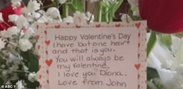Every Valentine's Day since his passing, Diana has woken up to a bouquet of white and pink lilies on the doorstep of her East Bay home, which John arranged for her.