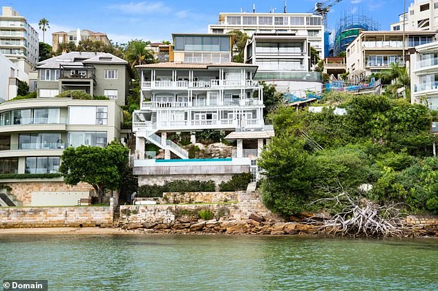 The couple own three waterfront properties on Wolseley Street in Point Piper, one of the most exclusive suburbs in Sydney's eastern suburbs.