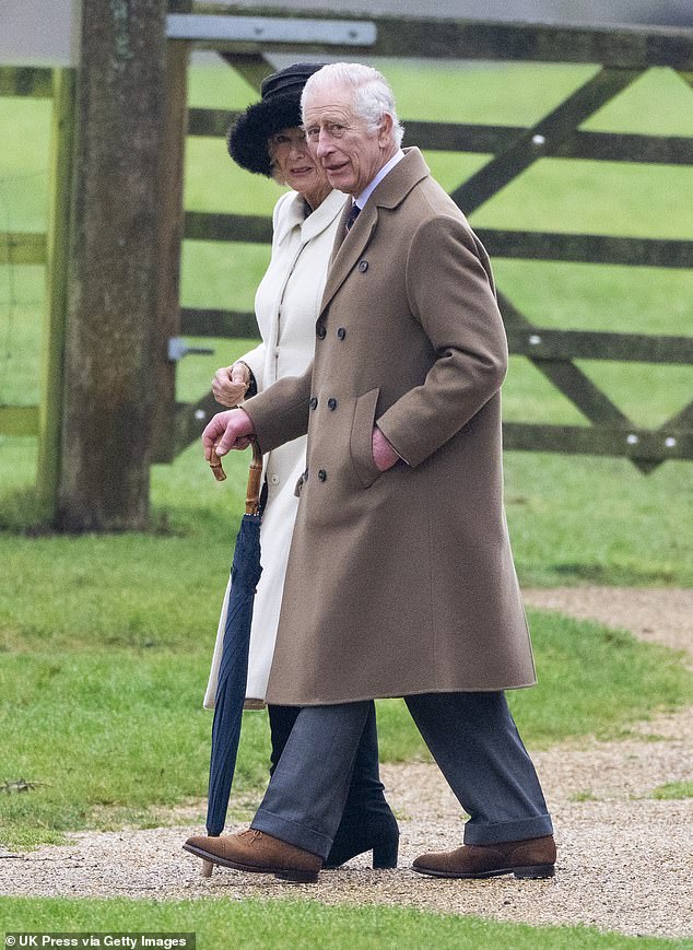 Many of Charles's subjects (pictured), particularly the older ones, are tired of the Sussexes, but younger people could find the move unfair, especially if the Duke of York is allowed to keep his titles.
