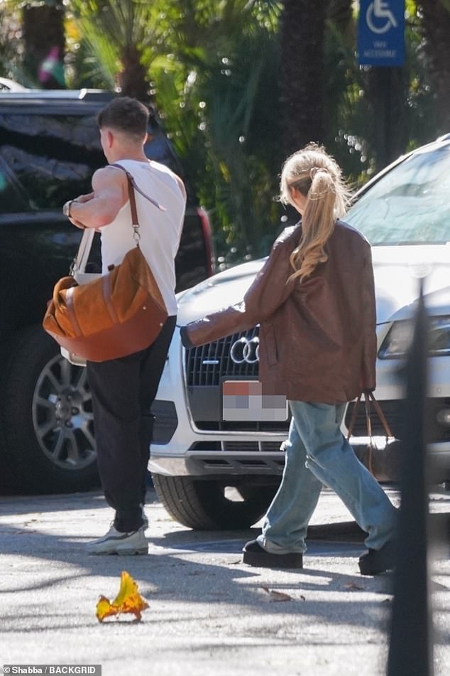 The couple was also seen together on Saturday morning, as they left the Bel Air hotel and headed to their car.