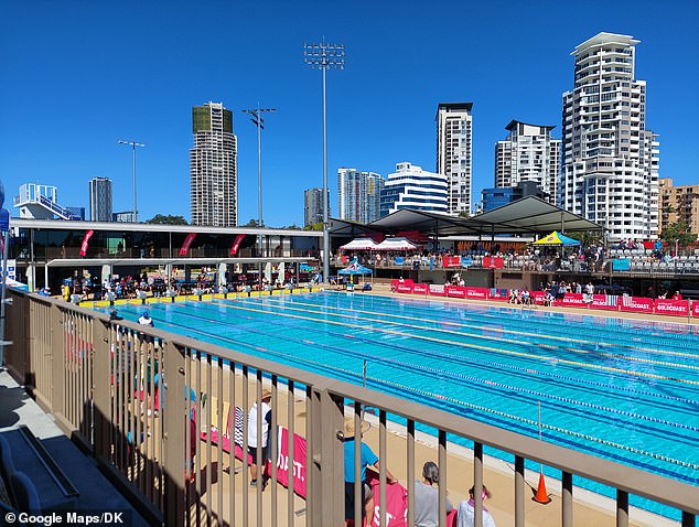 The January 2021 incident resulted in Gold Coast City Council being fined $125,000 for a workplace health and safety breach (pictured, Gold Coast Aquatic Centre)