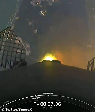 Cameras capture the moment the booster landed.