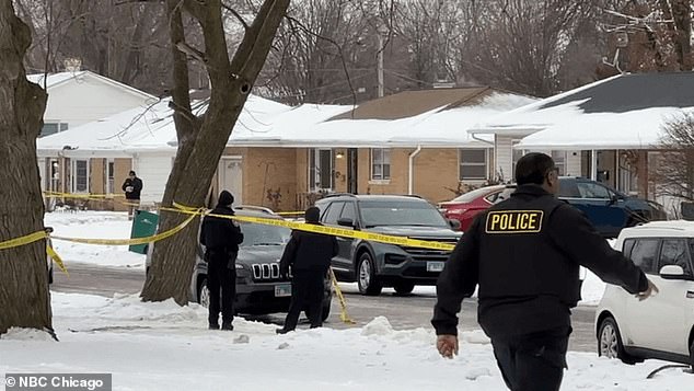 Police cordon off a crime scene in Joliet, Illinois, following a shooting in which Romeo Nance, 23, killed eight people before committing suicide.